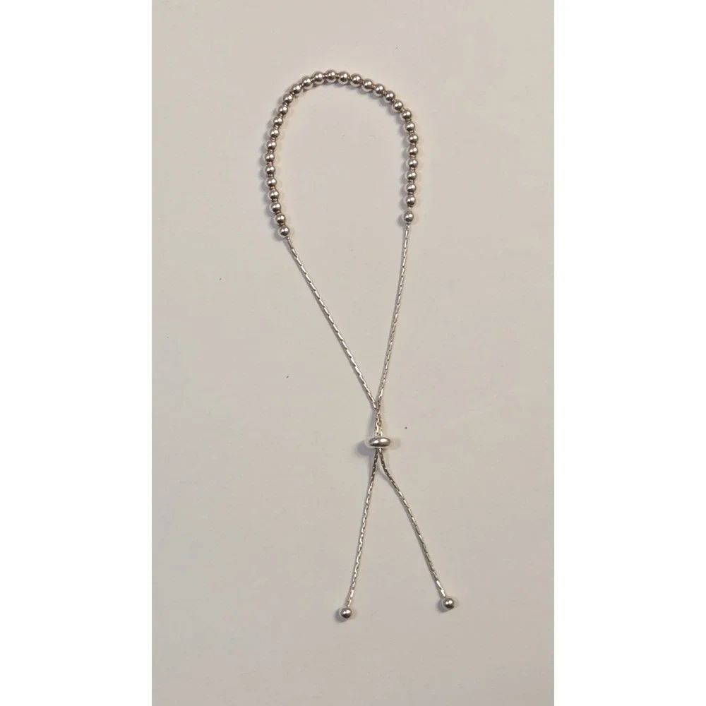 Sterling Silver Ball Bolo Bracelet Adjustable 9.5